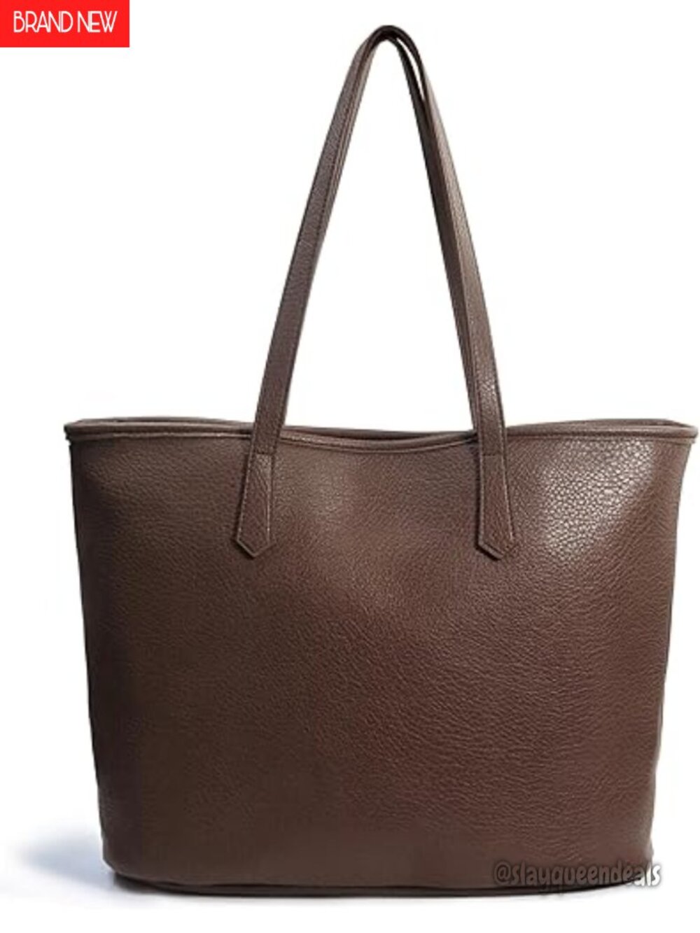Zipper Tote Bag Soft Vegan Leather Handbag Work Travel Everyday Tote
